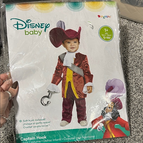 Disney Baby Captain Hook Costume - Red and White - Picture 1 of 1